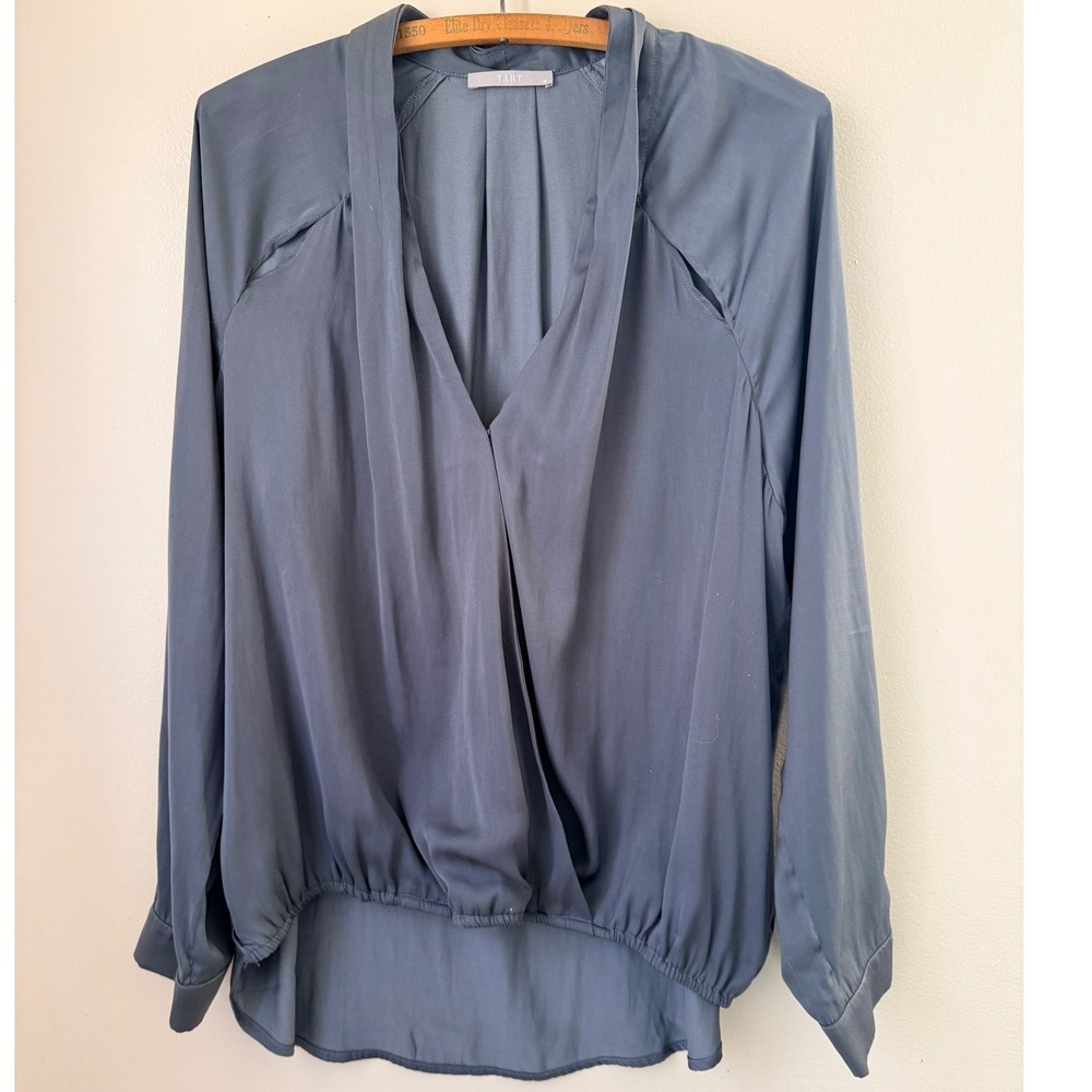 TART  Wrap Front‎ Long Sleeve Blouse Top M Cutout Glam Holiday Officesiren Norm